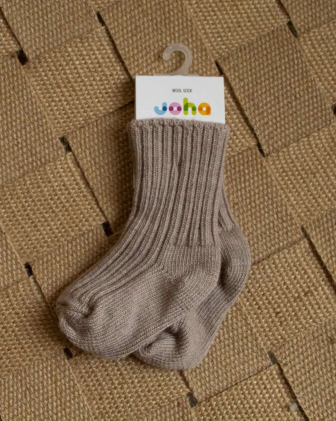 Ull Ullsokker Til Baby Og Barn - Rib - Beige Melange