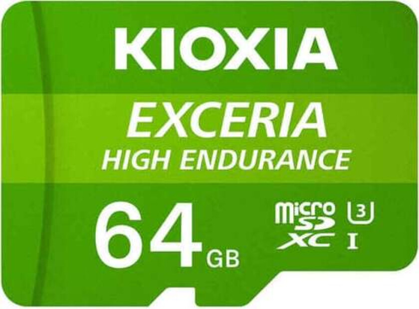 Micro SD-minnekort med adapter Kioxia Exceria High Endurance Class 10 UHS-I U3 Grønn