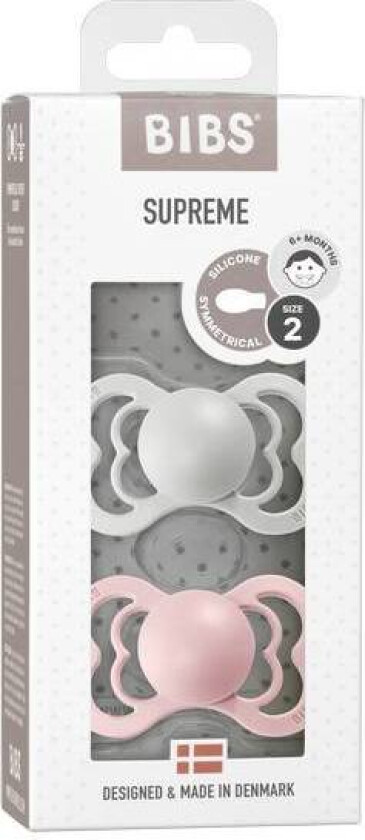 Bibs Supreme Smokk 2-Pk Silicone, Haze & Blossom Str.2