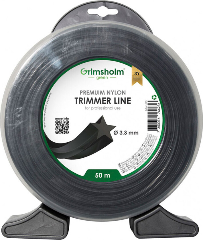 Grimsholm Trimmer Gjengestjerne - 50m (3,3mm) Svart