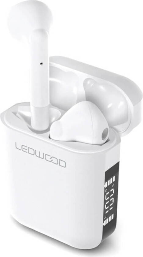 Ledwood Apollo TWS Bluetooth In-Ear ørepropper med skjerm (hvit)