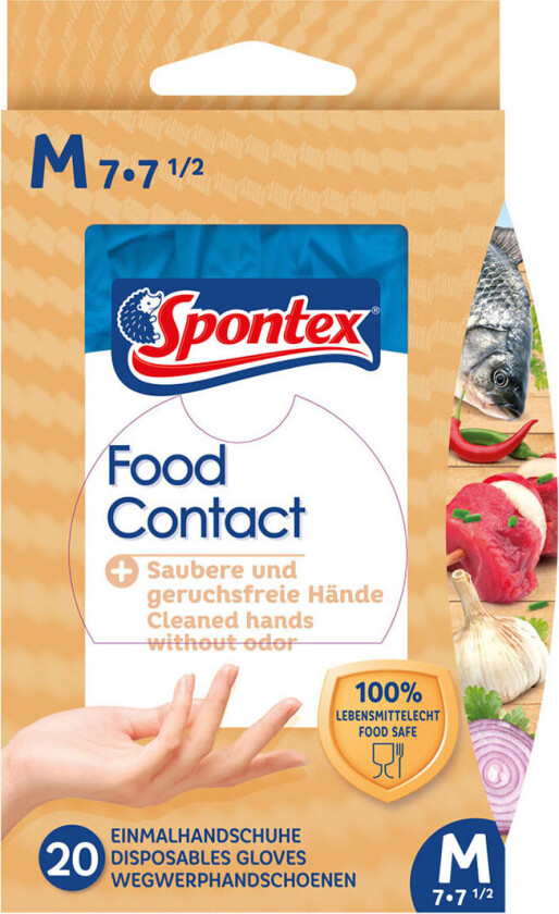 Bilde av Spontex Food Contact Engangshansker (StÃ¸rrelse M) 20pk