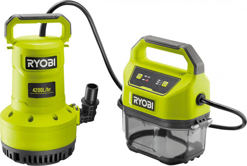 Ryobi RY18SPA-O ONE+ Akku nedsenkbar pumpe uten batteri - 4200 l/t (18V)