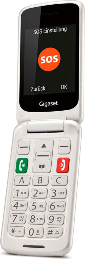 GL590 Flip-telefon med tastatur/skjerm (Dual-SIM) Hvit perlemor