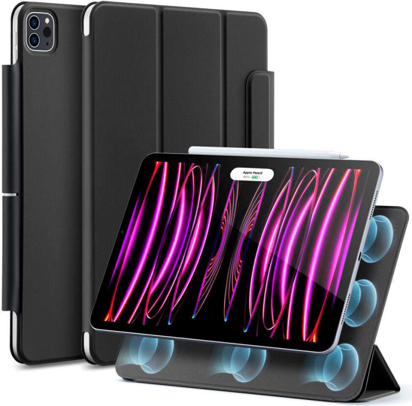 ESR Rebound Magnetic iPad-deksel (Pro 12.9tm 2020/2021) Svart