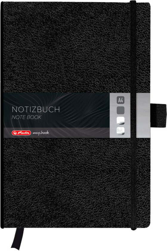 Herlitz my.book Notatbok m/bokmerke - A4 (96 ark) Sort
