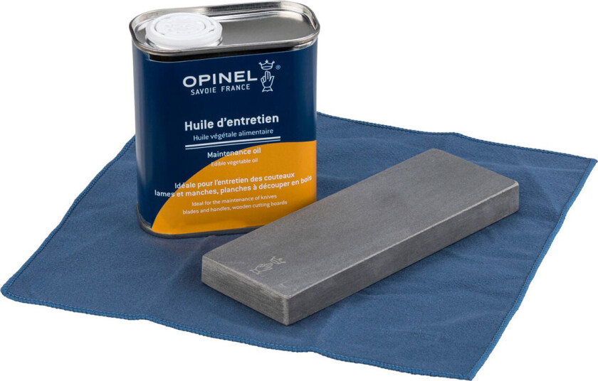 Opinel Knivsliper/pleiesett (Naturstein/Olje/Klut)
