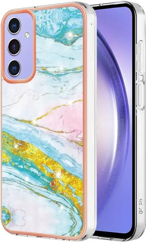 Samsung Galaxy A15 (5G) / A15 Hybrid Plastdeksel - Blå / Grønn Marmor