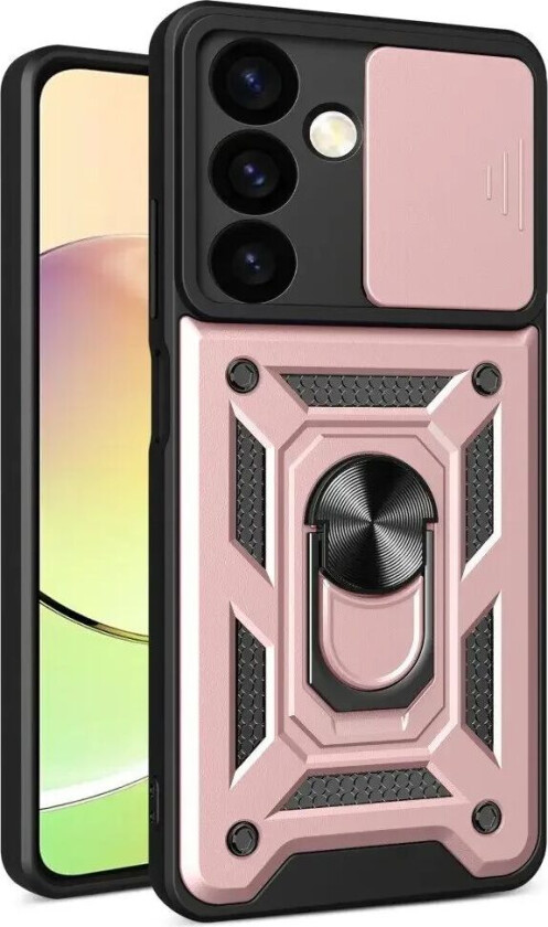 Samsung Galaxy S24 Deksel med Magnetisk Kickstand Og Cam Slider - Rose Gold