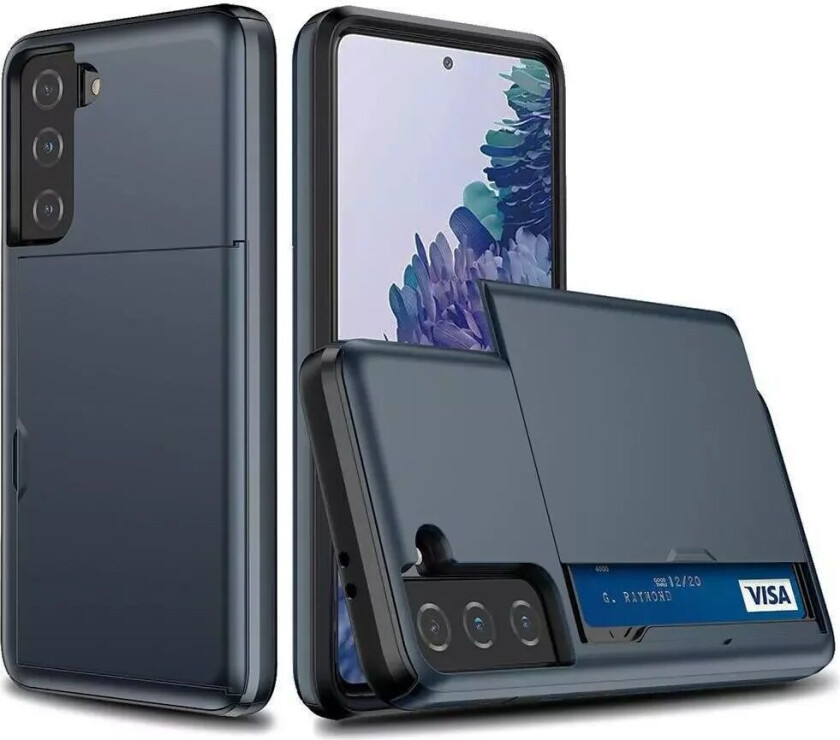 Samsung Galaxy S21 FE (5G) Hybrid Håndverker Deksel med Lommebok - Blå