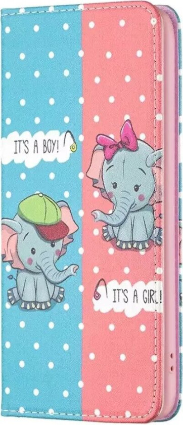 iPhone 14 Pro Max Flip Deksel med Lommebok & Stativfunksjon - Elefanter
