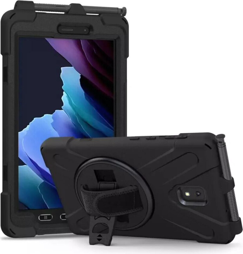 Samsung Galaxy Tab Active 3 8" Håndverker Deksel m. Håndholder & Kickstand - Sort