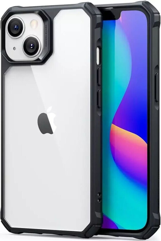 iPhone 14 Plus Deksel Air Armor Clear Hard Case - Gjennomsiktig / Svart