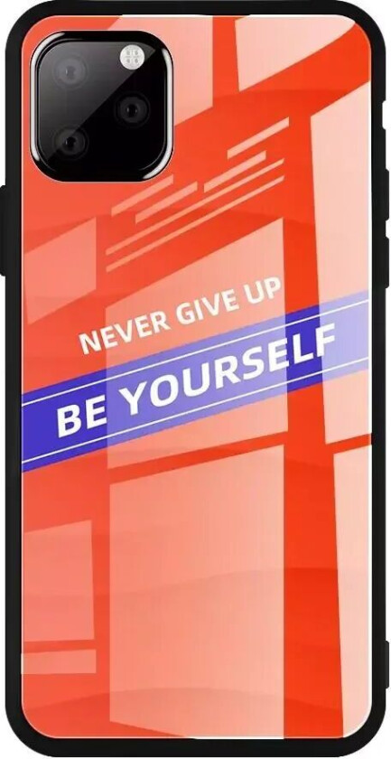 iPhone 11 Pro Max Deksel m. Glassbakside - Be Yourself - Rød