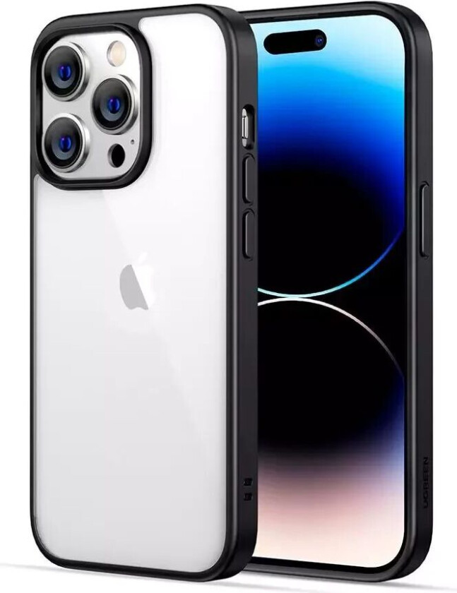 UGREEN iPhone 14 Pro UGREEN Bakdeksel i herdet glass - Gjennomsiktig / Svart
