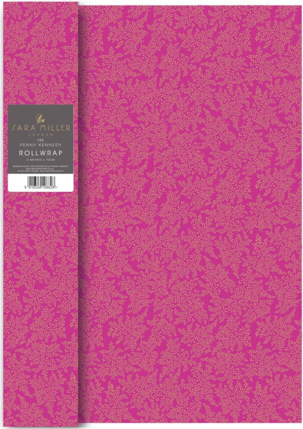 Bilde av Gavepapir 3m Gold Leaves Pink