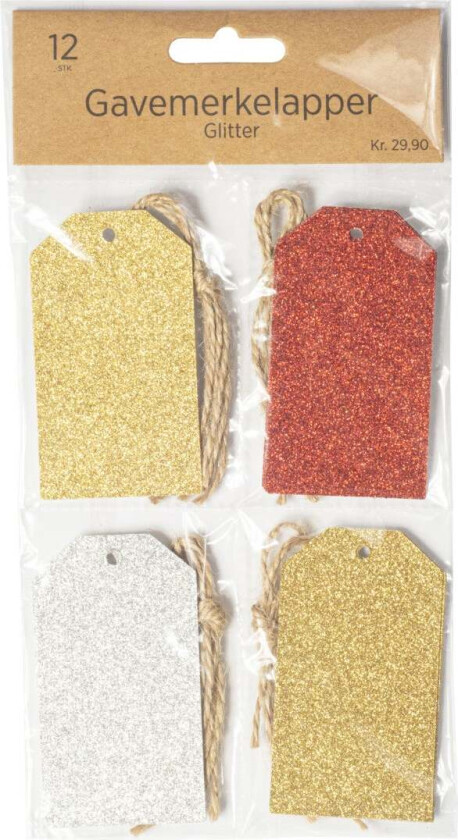 Bilde av Merkelapper glitter 12 stk