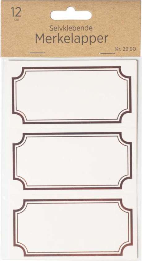 Merkelapper selvklebende 12 stk rød