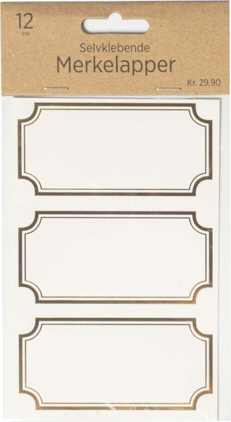 Merkelapper selvklebende 12 stk gull