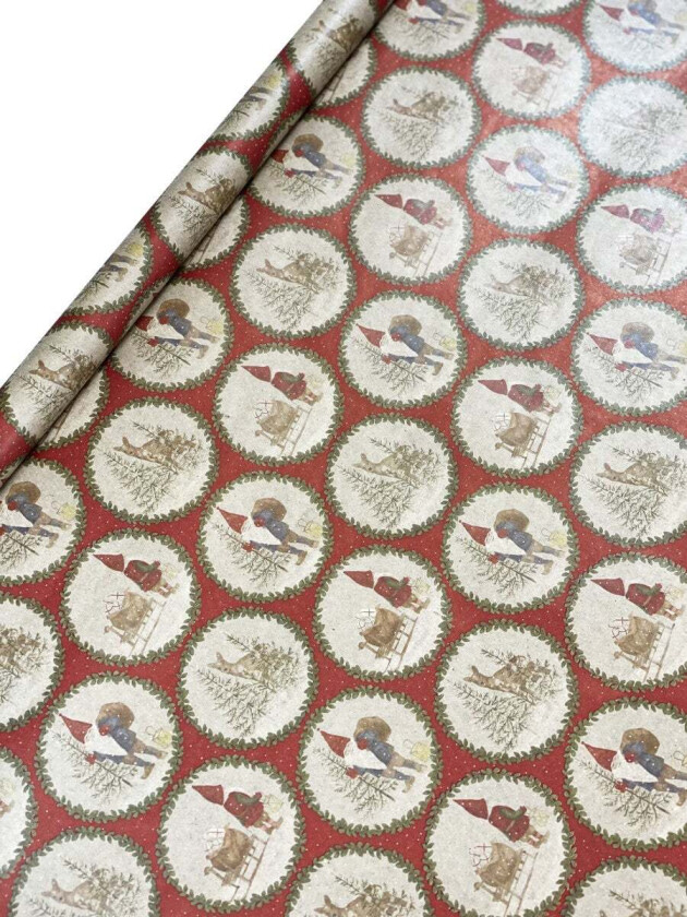 Bilde av Gavepapir 5m Tomte og rådjuret kvist