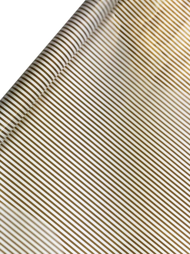 Gavepapir 10m gull og hvite striper