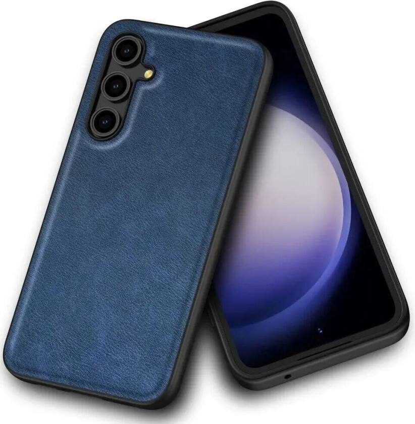 Samsung Galaxy A55 Skinnbelagt Deksel - Blå