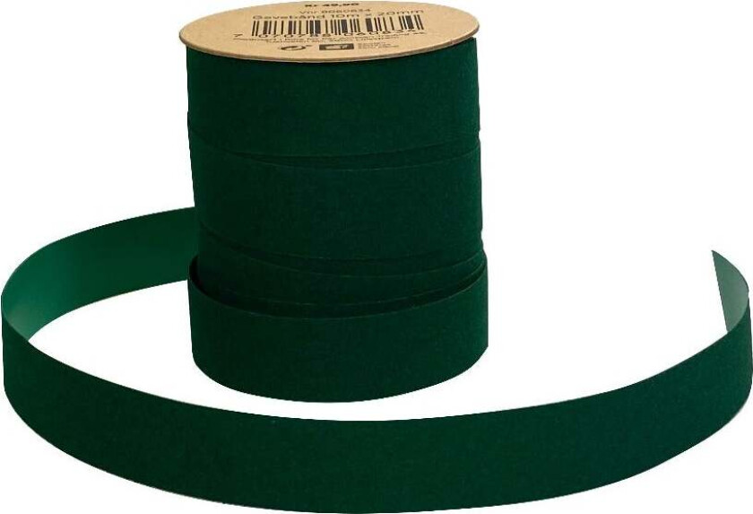 Gavebånd 10m x 20mm fløyel grønn
