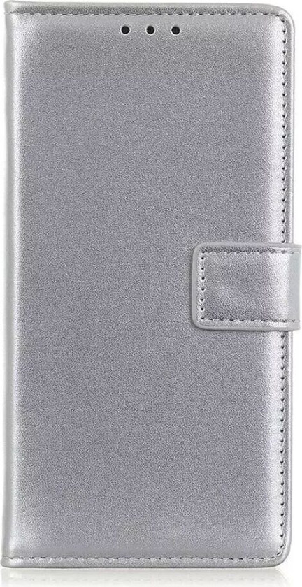 iPhone 11 Pro Skinn Flip Deksel med Kortholder & Stativ - Sølv