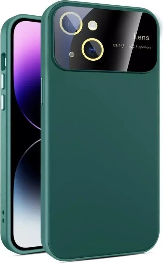 iPhone 15 Hybrid Plastdeksel m. Innebygd Kamerabeskytter - Grønn