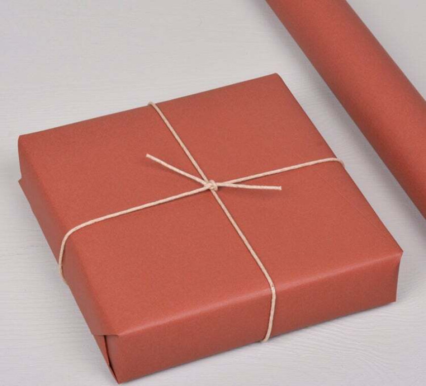 Gavepapir 5m x 57cm Rustrød