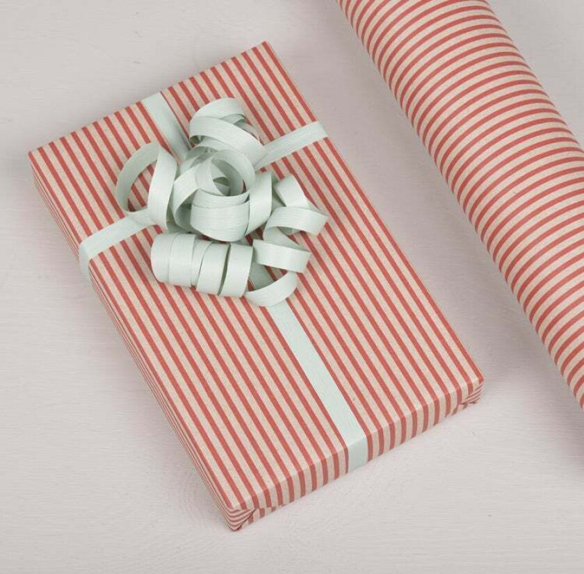 Gavepapir 5m x 57cm Kvist/Rødstripet