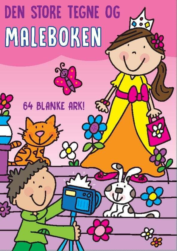 Den store tegne og maleboken. 64 blanke ark!