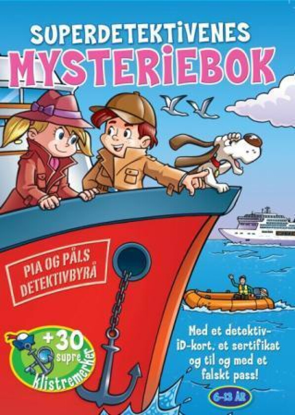 Superdetektivenes mysteriebok. Båttyvene. Med klistremerker, detektiv-id-kort, sertifikat og falskt