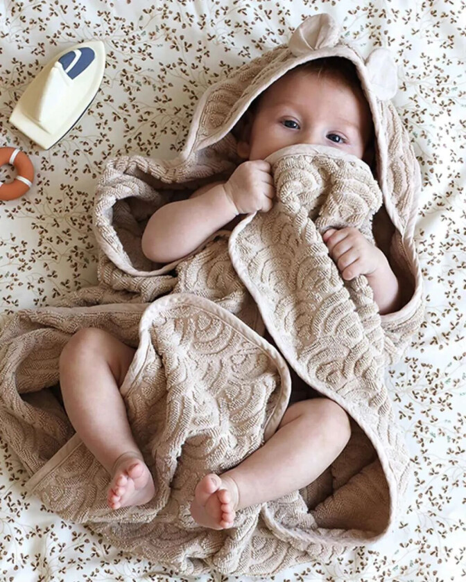 Badehåndkle Baby M/ Hette Cam Cam Copenhagen - Almond