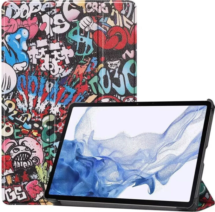 Samsung Tab S9 Kunstskinn Deksel - Graffiti