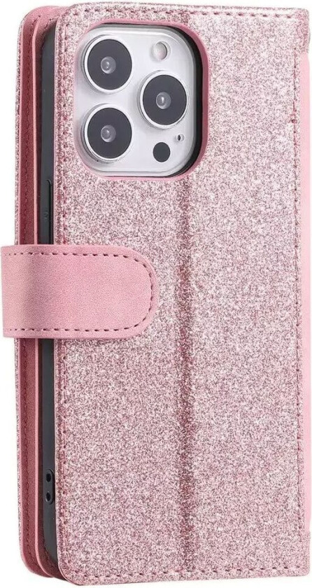 iPhone 14 Pro Max Skinndeksel m. Lommebok og Magnetlås - Rose Gull