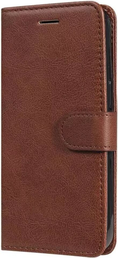 iPhone 15 Pro Max Flip Deksel i Skinn med Lommebok og Stropp - Brun