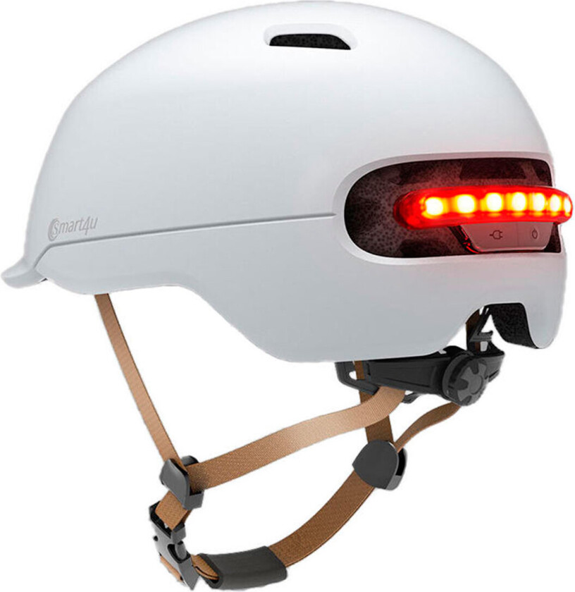 Smart4u City Riding Smart Flash sykkelhjelm (M/54-58) Hvit