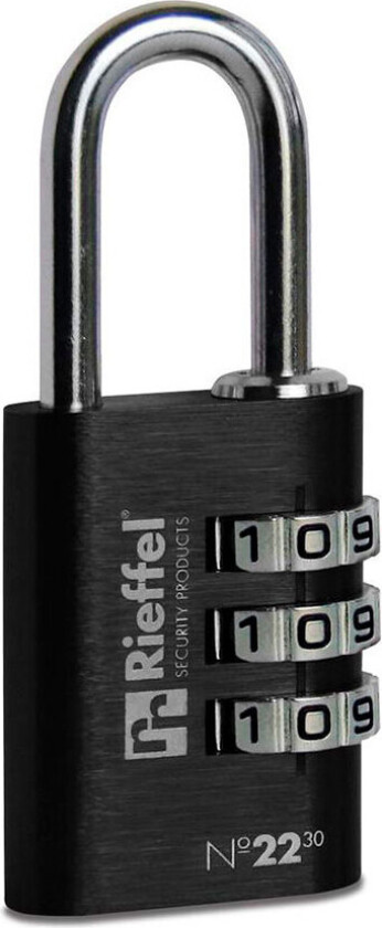 Hengelås m/Kombinasjonslås (30mm) Sort