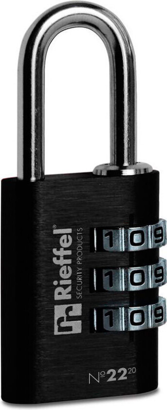 Hengelås m/Kombinasjonslås (20mm) Sort