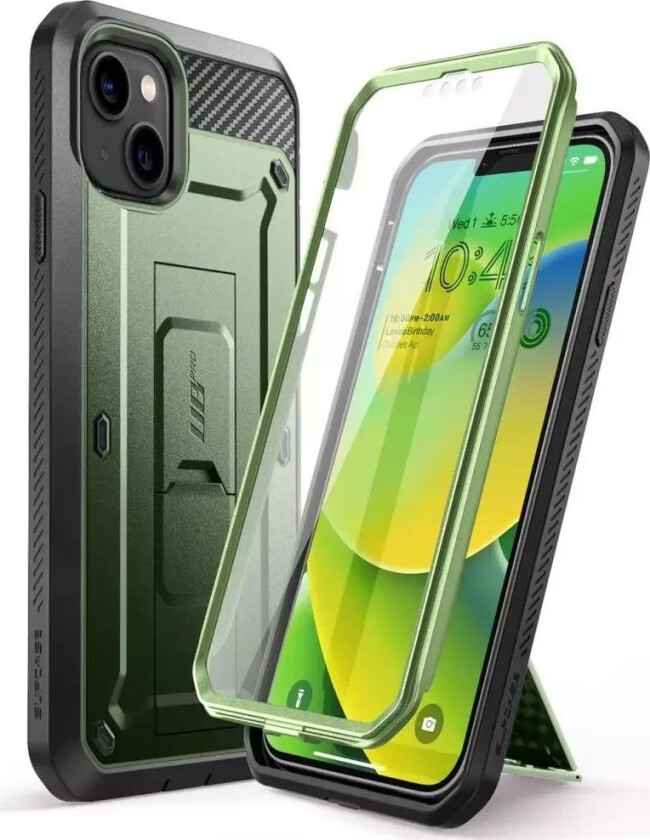 SUPCASE iPhone 14 Plus SUPCASE Unicorn Beetle Pro Håndverker Deksel med Skjermbeskytter - Grønn