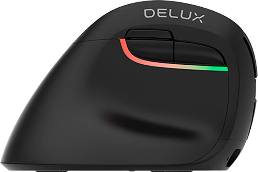 Delux M618ZD Vertikal mus t/Høyrehånd (4000DPI) Svart