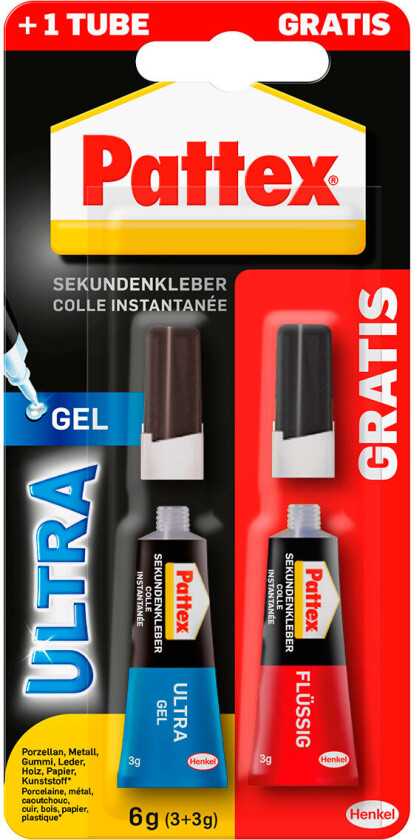 Pattex Ultra Gel Second Glue + Second Glue (3+3g)
