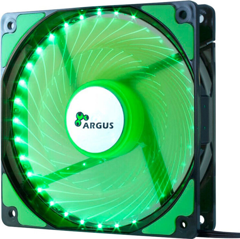 Inter-Tech ARGUS L-12025 PC-vifte (1200RPM) 120 mm - Grønn