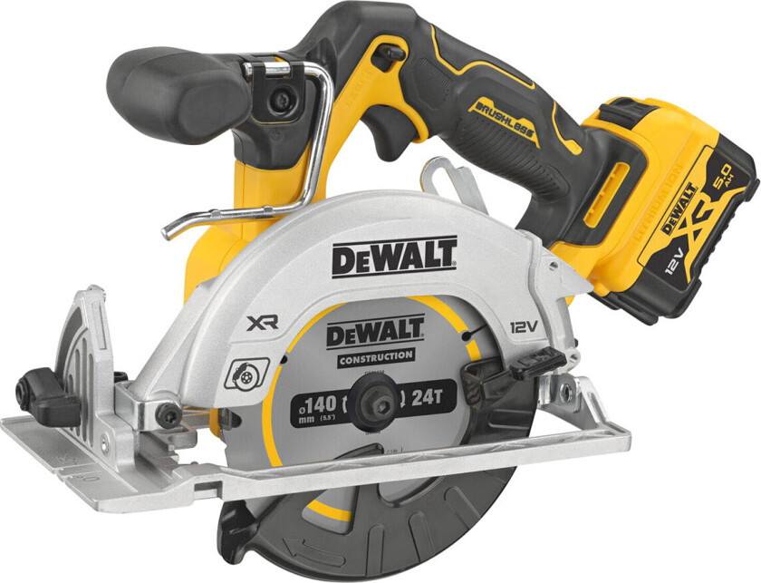 DCS512P2-QW trådløs sirkelsag m/batteri + koffert (12V)