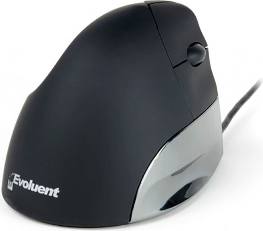 BakkerElkhuizen Evoluent Standard VerticalMouse BNEEVSR Høyre (Kablet) Svart/Sølv
