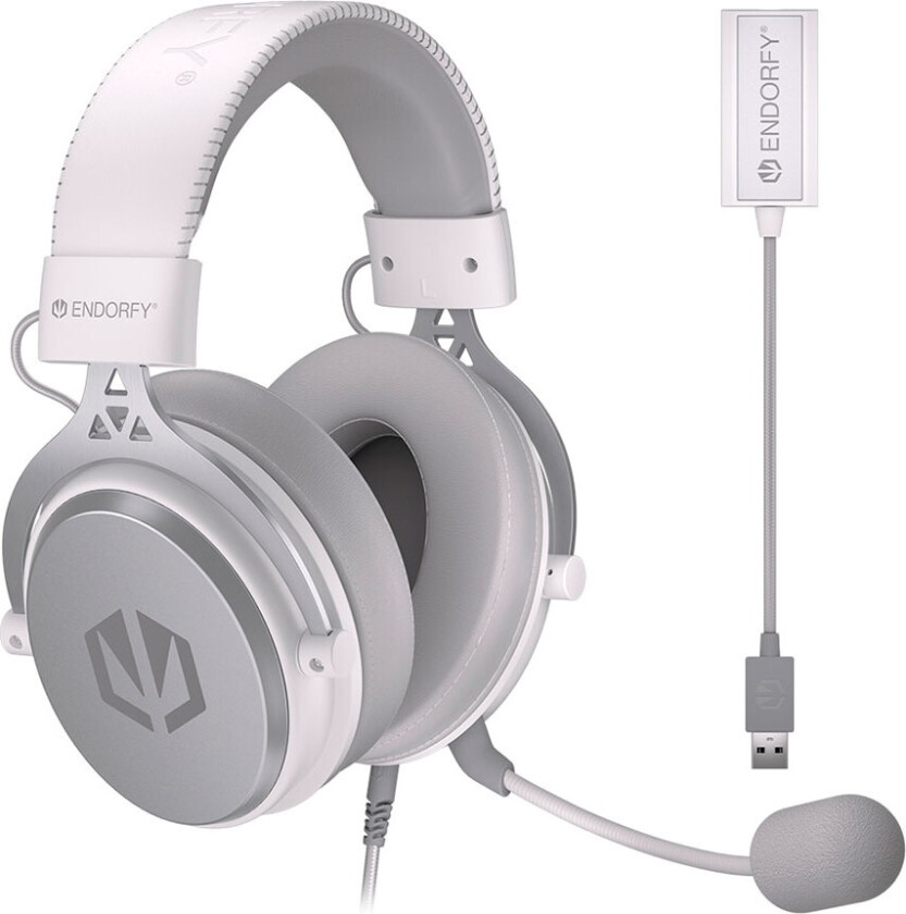 Endorfy VIRO Plus Over-Ear Gaming Headset - 2,7 m (3,5 mm/USB) Hvit