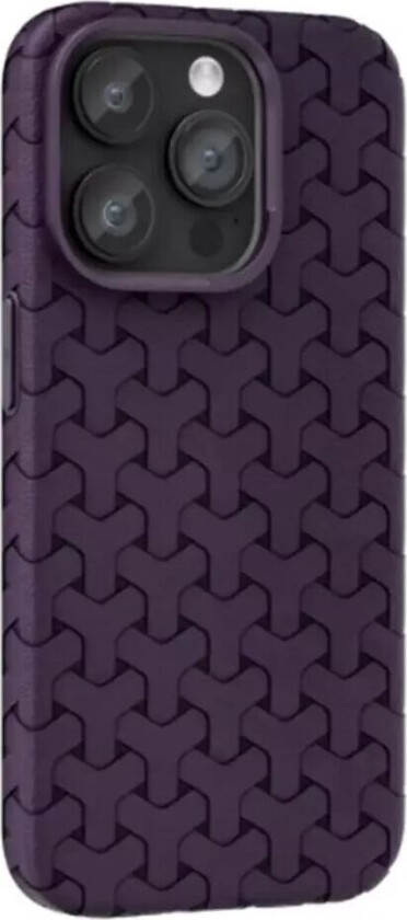 iPhone 15 Pro Fleksibelt Plastdeksel - Flettet Tekstur - Lilla