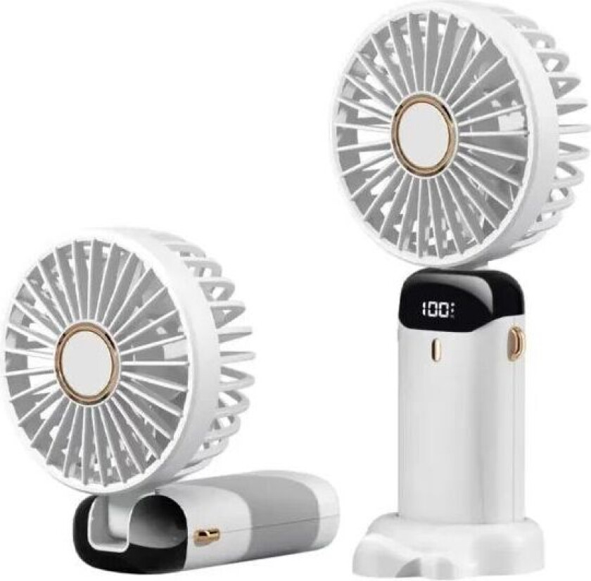 Håndvifte - Oppladbar bærbar vifte USB Hvit