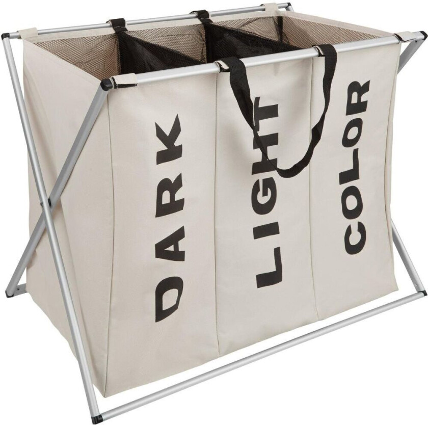 Skittentøyskurv trippel - beige